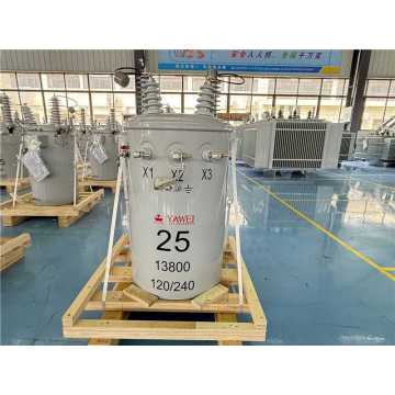 25 кВА 13800 В 120/240 В однофазный полюс монтаж
