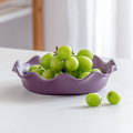 Purple Ceramic Dessert Stand Set Frutero Luxury Fruit Display Stand Nordic Porcelain Fruit Bowl