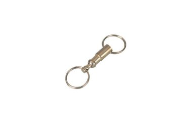 Brass Push And Pull Apart Double Key Ring, Steel Promotional Keychains 30596