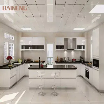 High Gloss Modular Kitchen Cabinets with Simple Designs