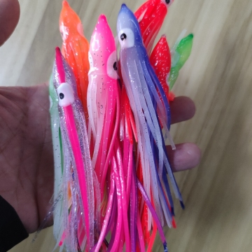Luminous Squid Skirt PVC Soft Fishing Lures for Sea Bass Salmon Trout