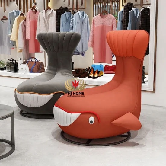 Whale Design Rotating Chair and Playful Sofas for Kids' Rooms and Outdoor Spaces