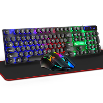 Wired Gaming Keyboard Mouse Set - Waterproof LED RGB for PC