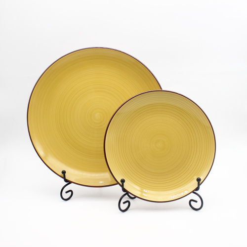Gele minimalistische keramische platen gewone keramische platen