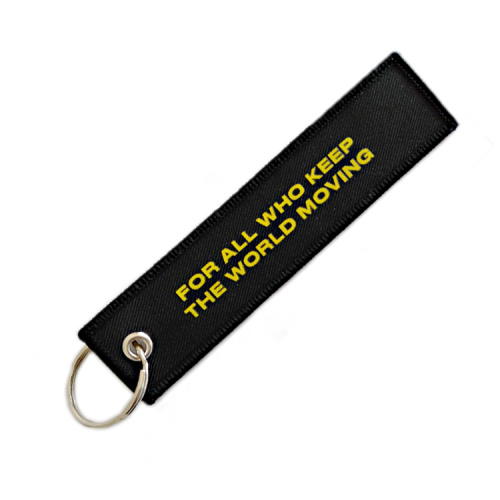 Custom Woven Embroidery Patch Keychain Fabric Key Tag