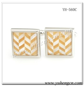 YH-560C Fashion Luxury Jewelry Cufflinks with MOP & Culture Stone,Cufflink Manufacturer