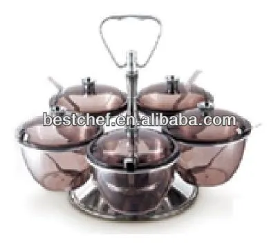 Kinox AS 5-bowl Tinted transparent condiment server