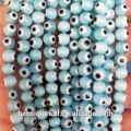Moda hermosa 4 mm piedra natural azul claro mal de ojo cristal cristal suelta perlas mal de ojo para la fabricación de joyas