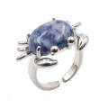 Assorted Sodalite Stone Rings Owl Shape Ring for Women Sodalite Heart Rings for Girl Women Wedding Adjustable ring