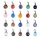 Gemstone 12mm Balls & Spheres Silver Wizard Cap Pendant for Making Jewlery Stone Beads Halloween Charms Decor Gift