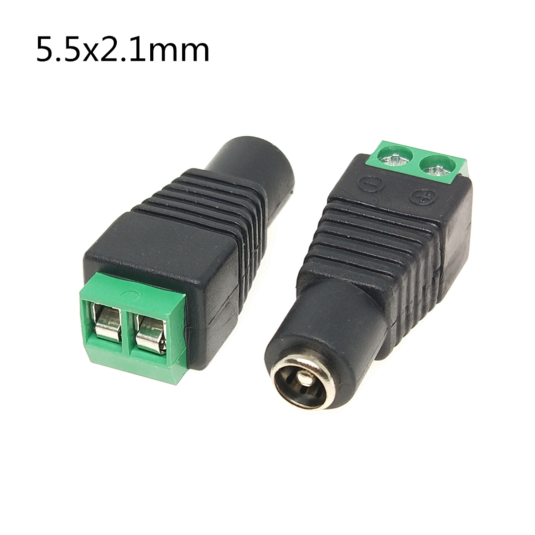 5 Pairs 2.1 x 5.5mm DC Power Plug Jack Adapter Connecter Socket Plug for 3528/5050/5730 single color led tape