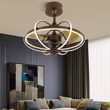 Creative Ceiling Fan Light with Remote Control, LED, Dimmable, and Adjustable Speed