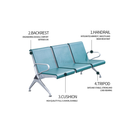 Silla de aeropuerto de estructura metálica de estilo simple