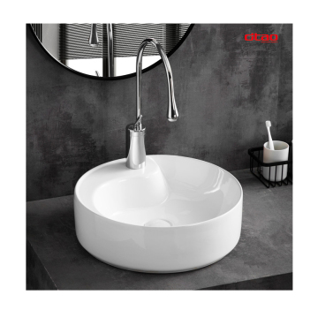 High Quality Glossy White Round Single Art Basin for Bathroom Sinks