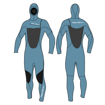 Seaskin Man 4/3 mm Manga larga con capucha Surfing Wetsuit