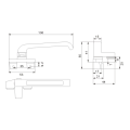 alça de hardware do windows para janela de casement upvc