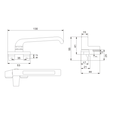 windows hardware handle for upvc casement window