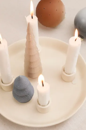 Candle Holders With Tray For Home Decoration