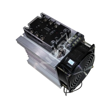 SSR-100DC 3 Phase 100A 23V DC 380V AC Solid State Relay with Fan Heat Sink