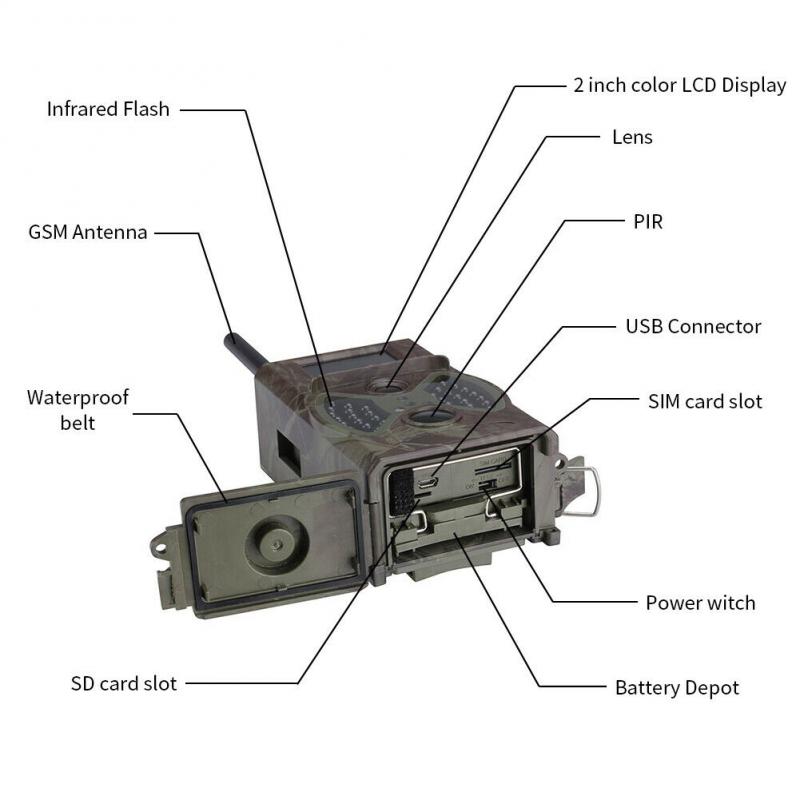 HC330M Deer Bear Hunt Wildlife Game Cam IR Night Vision Waterproof Hunting Cameras GSM MMS 12MP 1080P Photo Traps 2g 4g camera