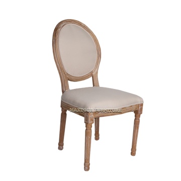 Louis Rattan Chair - Antique Color Solid Rubber Wood Dining Chair for Wedding Events and Outdoors