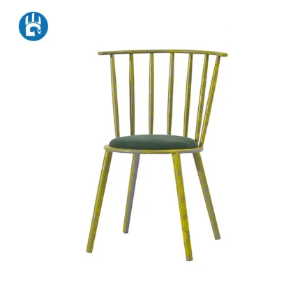 Vintage Thonet Black Metal Stacking Dining Cafe Chair