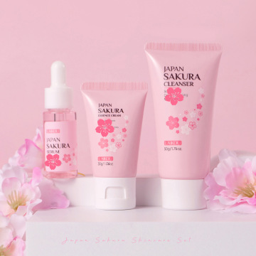 Wholesale Natural Cherry Blossom Skin Care Set - Moisturizing and Brightening Travel Skincare