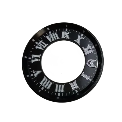 Transparent plastic watch dial with Roman numerals