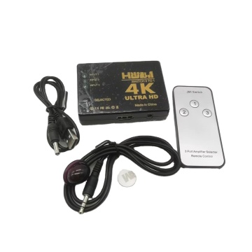 3-Port Amplifier Selector Remote Control for HD 1080P Laptop Monitor, TV, Projector, and 4K HDTVI Switching