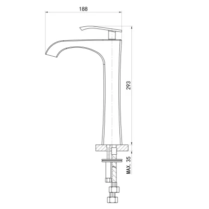 Tall brass taps bathroom