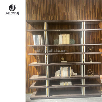 Modern High-Quality Black Pearl Wood Veneer Copper Gold Shelving Units