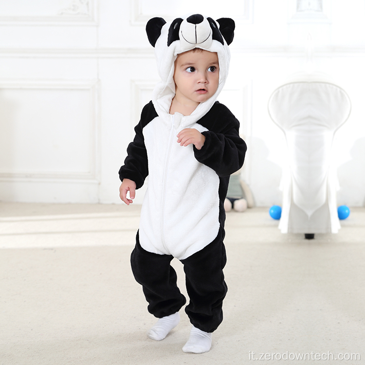 Cotone Animal Cute Panda Boy Baby pagliaccetti con cappuccio