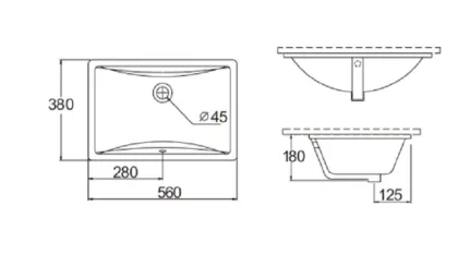 Under Counter Basin Sink Rectangle
