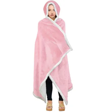 Super soft plush sherpa fleece hoodie Sweatshirt Blanket Bathrobe winter