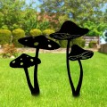 Paletto da giardino con silhouette in metallo a forma di fungo