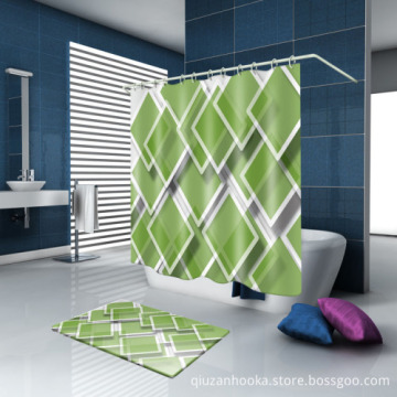 Plastic ring hookless shower curtain for hotel with curtain liner