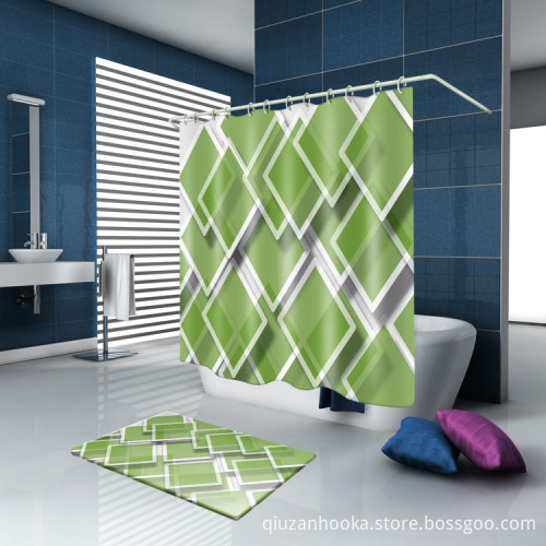 Plastic ring hookless shower curtain for hotel with curtain liner
