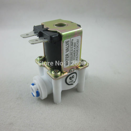 1/4" Solenoid Valve Quick Connect DC 12V Inlet Feed Water Valve for RO Reverse Osmosis Pure System