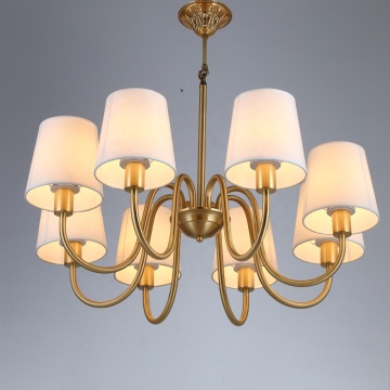 Copper Pendant Lamp with Fabric Shade for Modern Home Decor