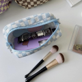 Checkered Makeup Bag Cosmetic Bag