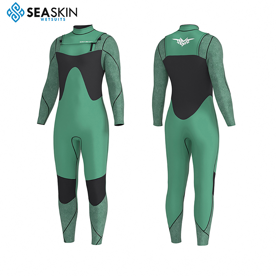 Seaskin Mens 3/2mm Front Chest Zip Custom Print Full Wetsuits