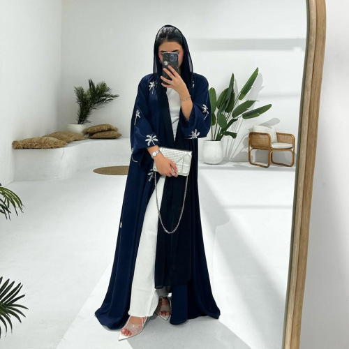 ژاکت کش باف پشمی باز با پولک دوزی