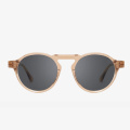 Oval Round Brown Acetate Sunglasses