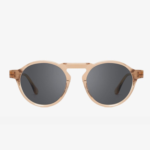 Retro Fashion Thick Acetate Sunglasses Oval Round Brown Acetate Sunglasses Manufactory