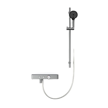 Wall-Mounted Luxury Rain Shower Set with Thermostat and Shelving
