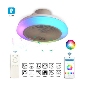 Colorful Dazzling Bluetooth Music RGB Voice-Controlled LED Ceiling Fan with Light
