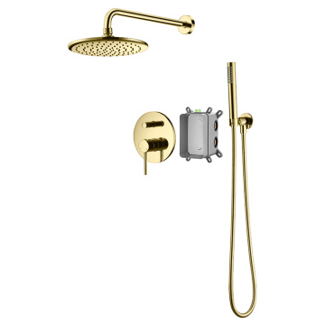 Brushed Nickel Rain Shower System Rain Brass Complete Shower System With Rough-In Valve Supplier