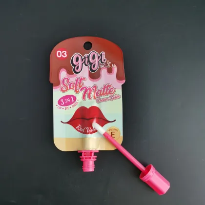 Compact Makeup Bags: Lip Tints, Creams, and Glosses in Portable Plastic Sachets