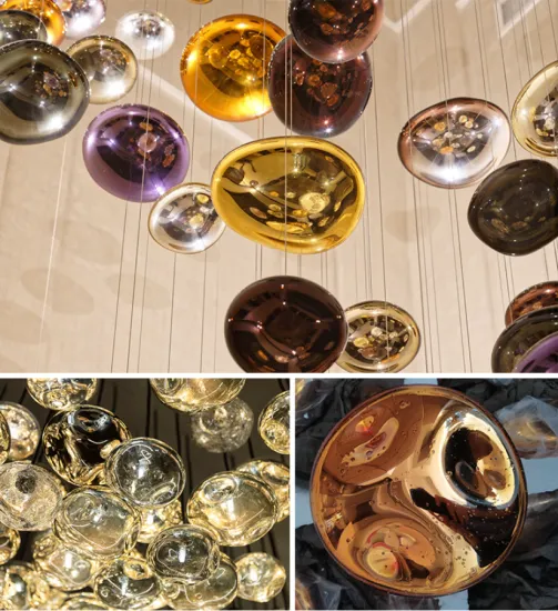 Custom blown chandelier for hotel lobby