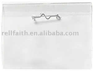 Clear Badge Holder with Crimp Pin